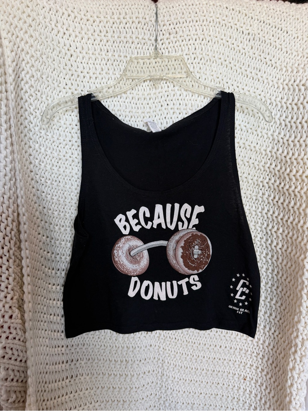 Because Donuts Black Graphic Crop Tank